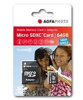 AgfaPhoto Flash-Speicherkarte (microSDXC-an-SD-Adapter inbegriffen) - 64 GB - mi