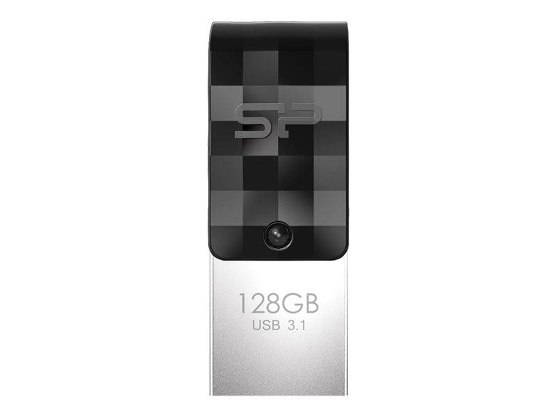 Schwarz-silberner USB-Stick mit 
