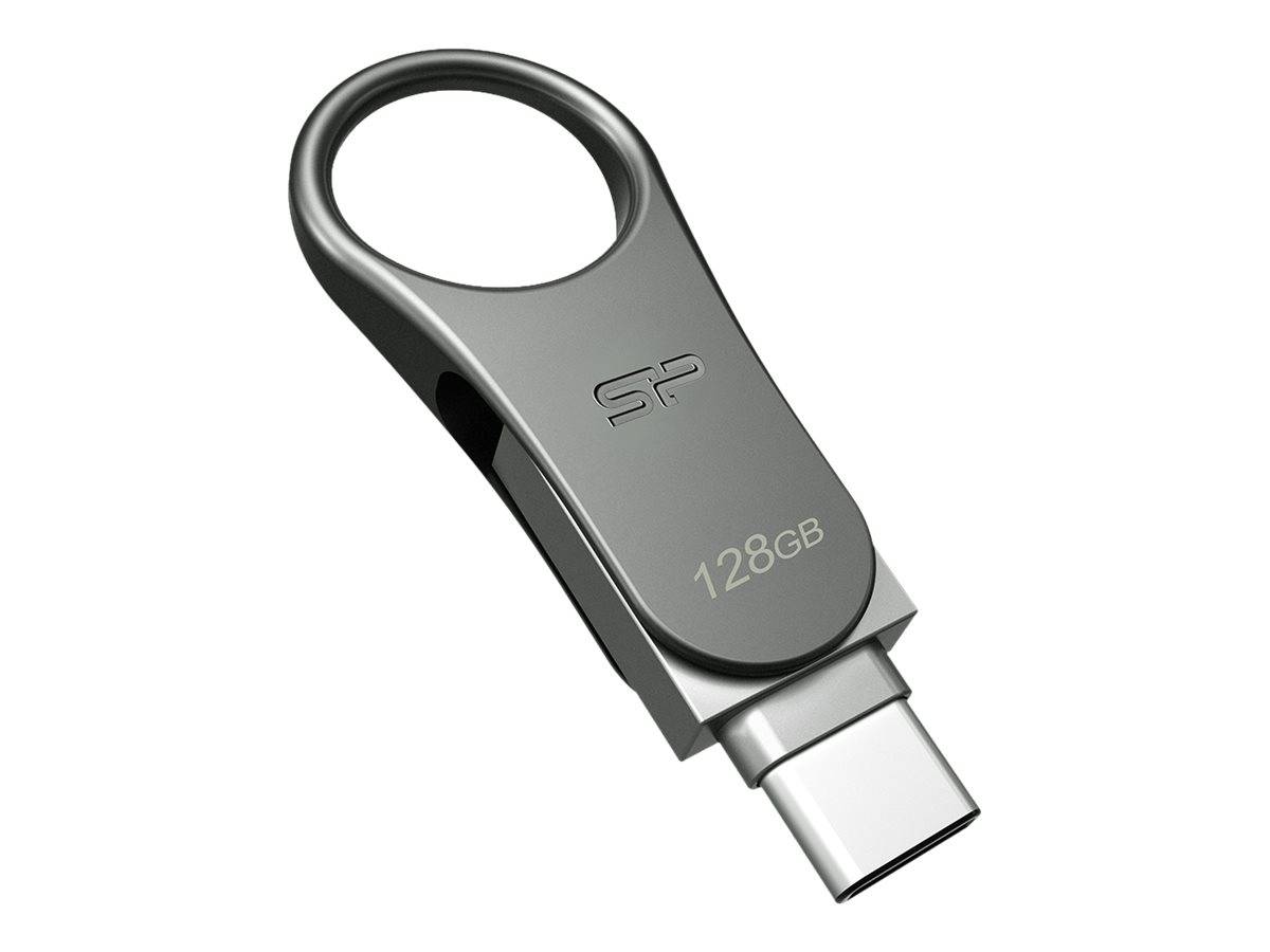 Silicon Power Mobile C80 - USB-Flash-Laufwerk - 128 GB - USB 3.0/USB Typ C - Tit