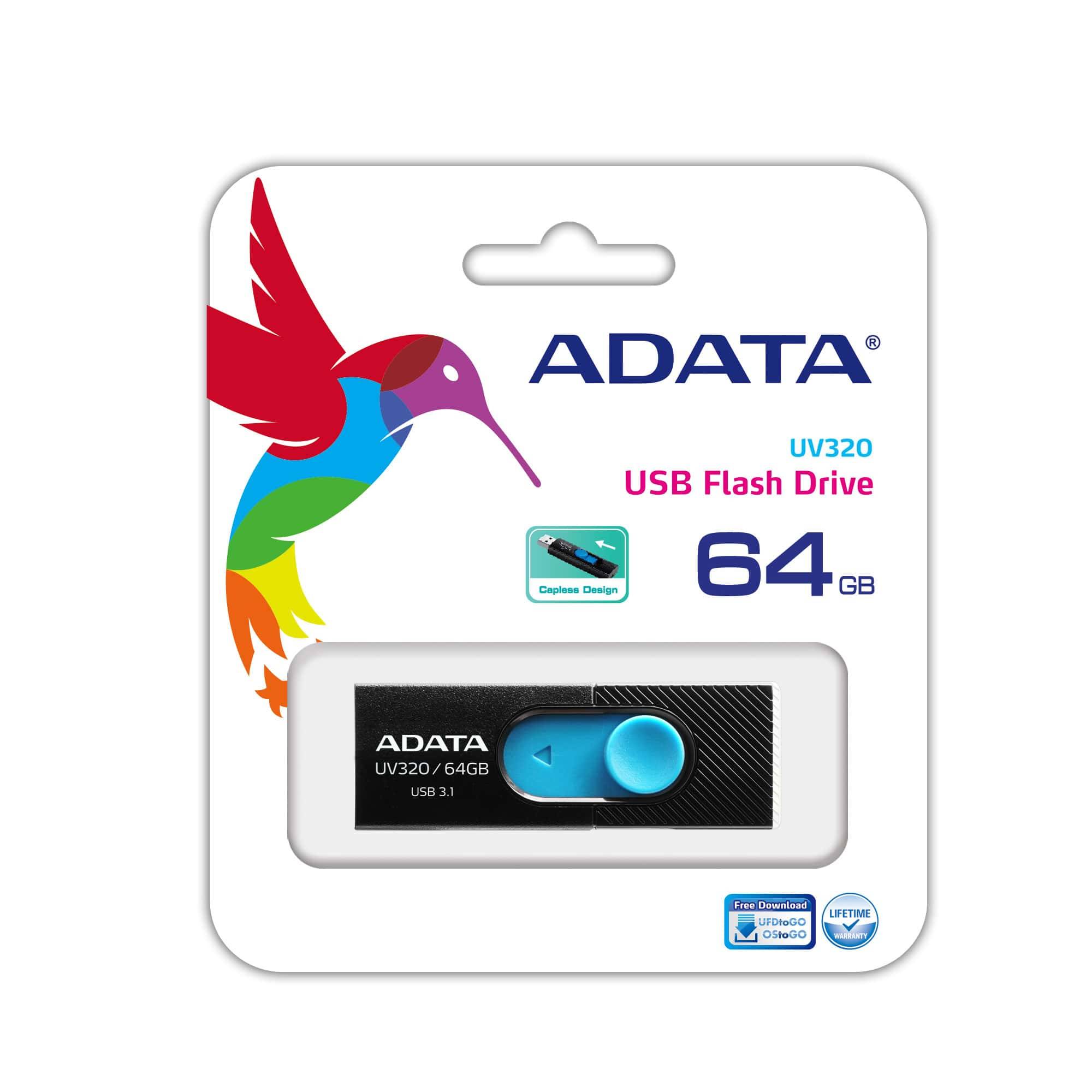 ADATA UV320 - USB-Flash-Laufwerk - 64 GB - USB 3.1