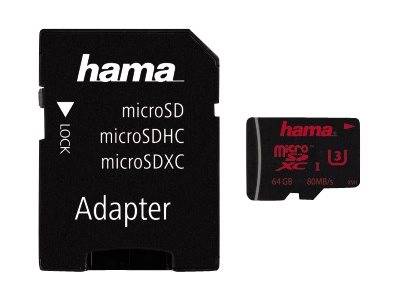 Hama - Flash-Speicherkarte (microSDXC-an-SD-Adapter inbegriffen)