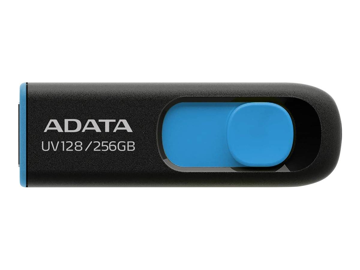 ADATA UV128 - USB-Flash-Laufwerk - 256 GB - USB 3.2 Gen 1 - Schwarz - Blau