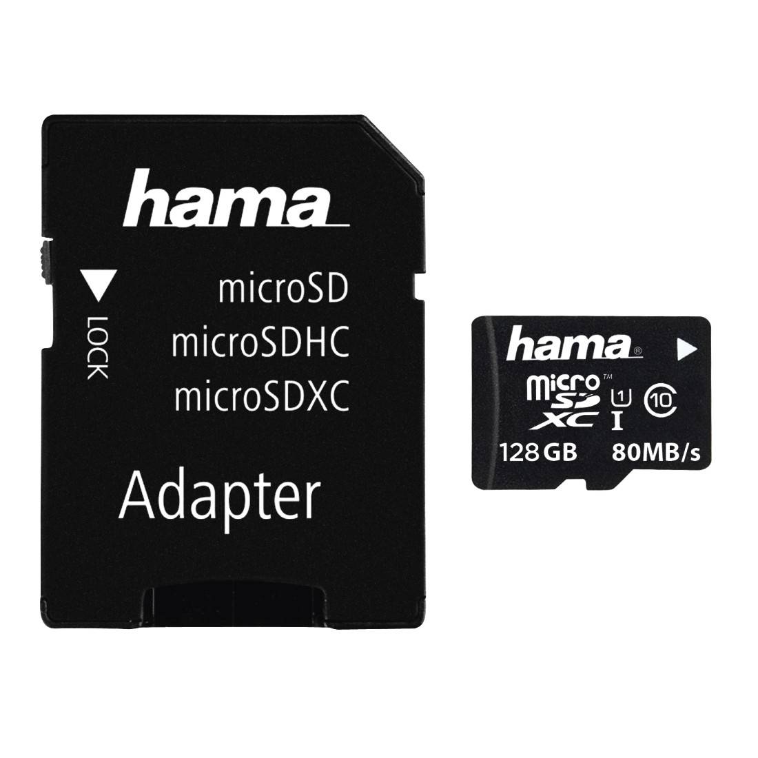 Hama - Flash-Speicherkarte (microSDXC-an-SD-Adapter inbegriffen)