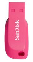 Rosa SanDisk USB-Speicherstick auf weißem Hintergrund.