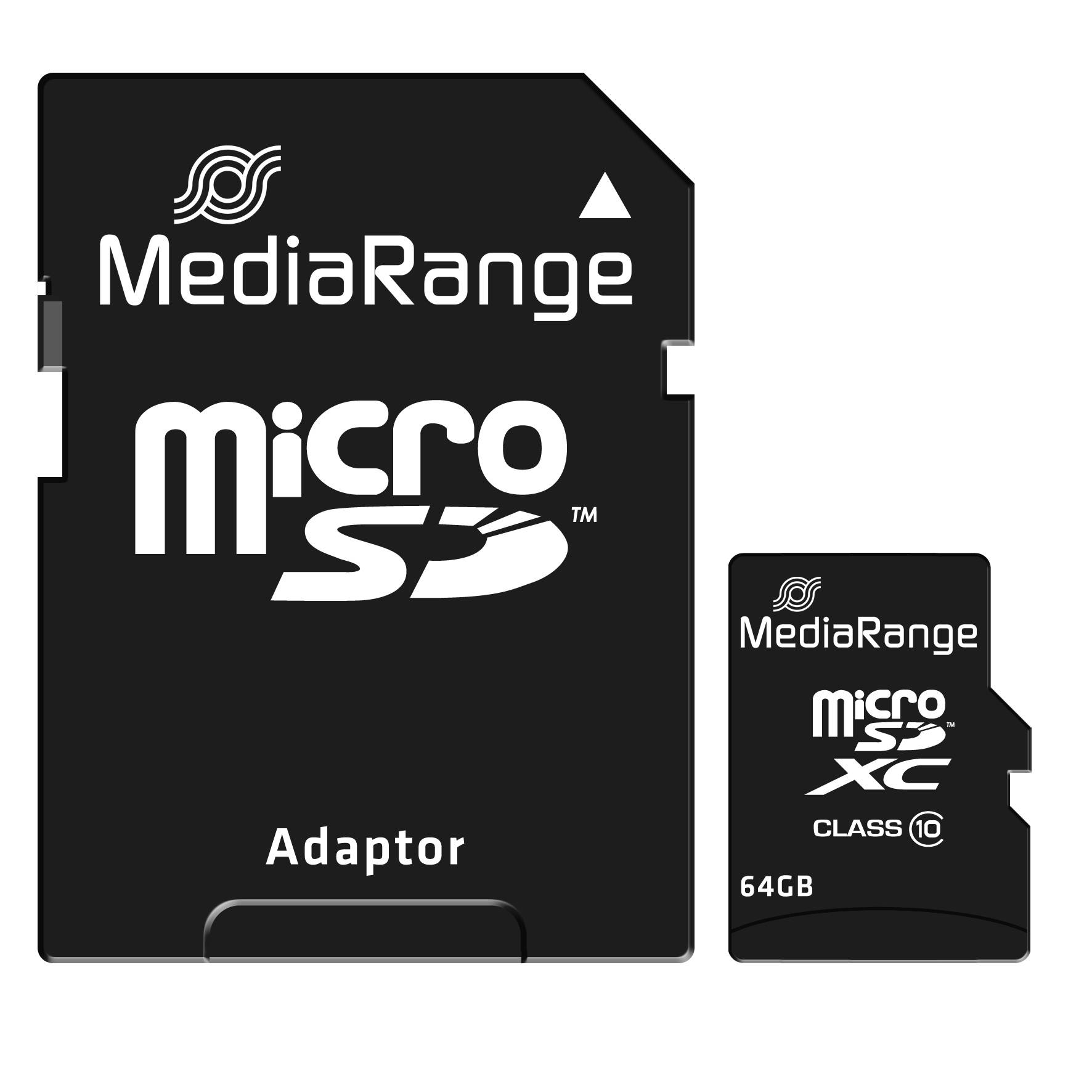 MediaRange - Flash-Speicherkarte (microSDXC-an-SD-Adapter inbegriffen)