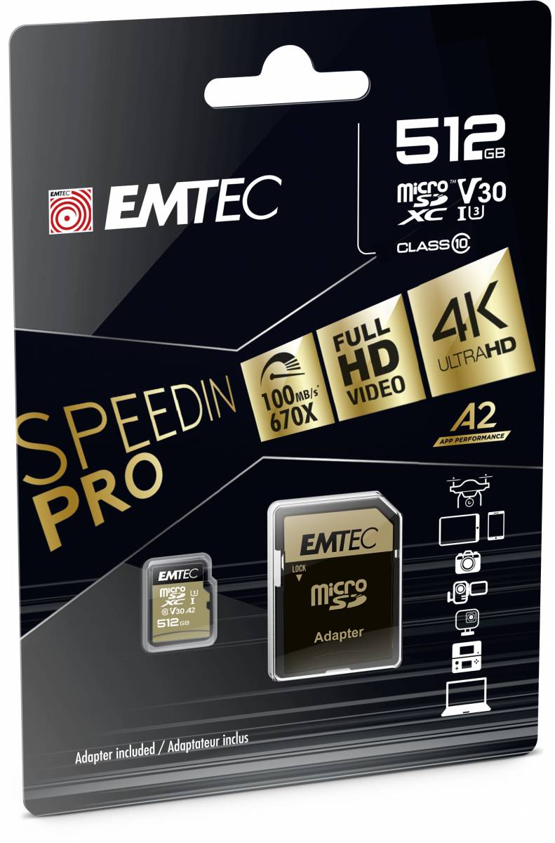 EMTEC SpeedIN' PRO - Flash-Speicherkarte (SD-Adapter inbegriffen)