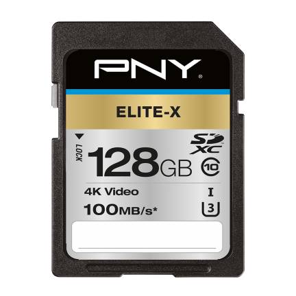 PNY Elite-X - Flash-Speicherkarte - 128 GB - UHS-I U3 / Class10