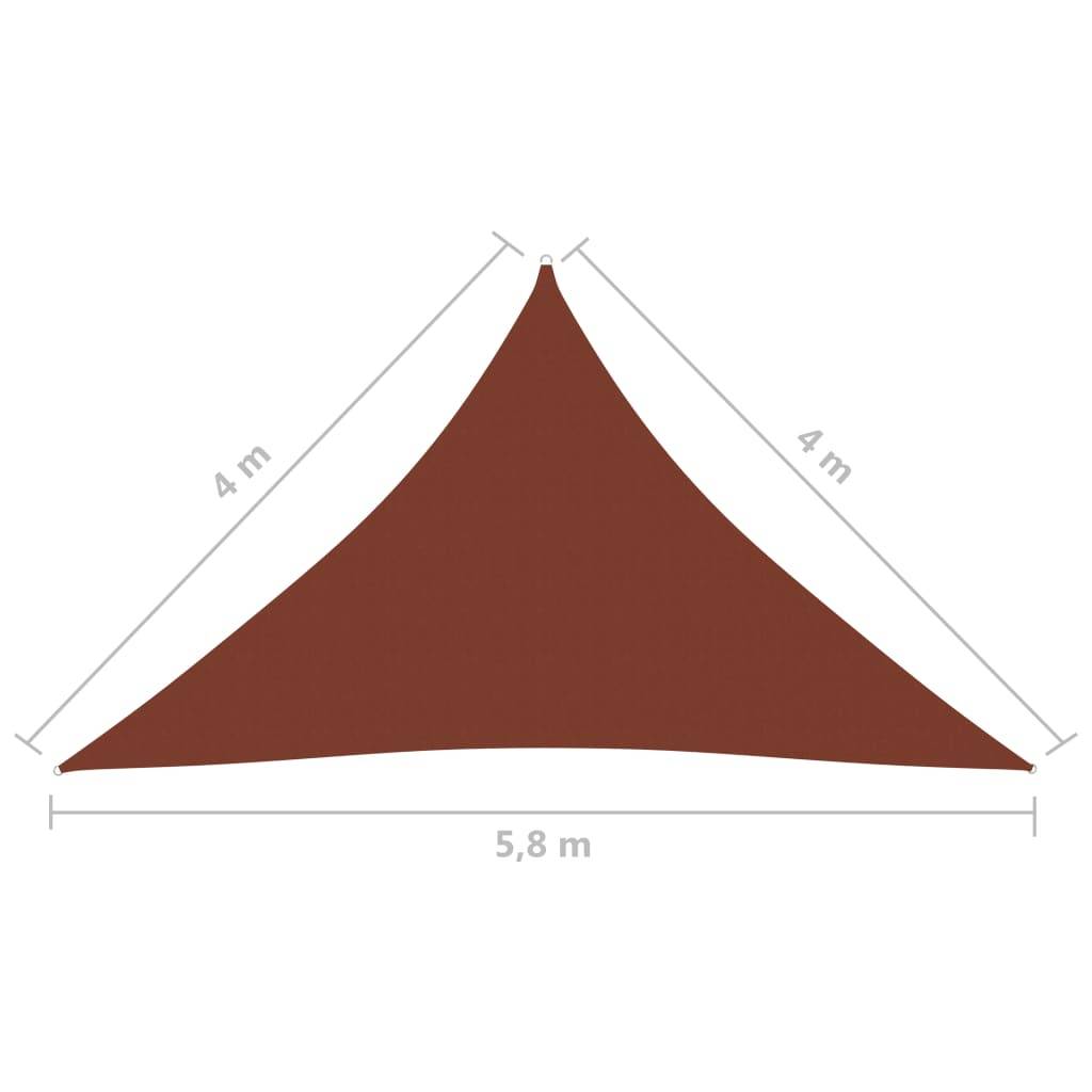 vidaXL Sonnensegel Oxford-Gewebe Dreieckig 4x4x5,8 m Terrakotta-Rot
