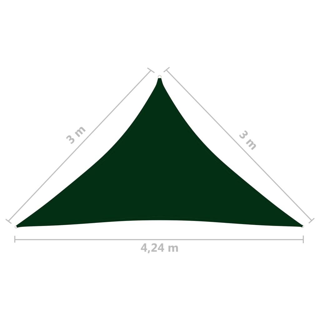 vidaXL Sonnensegel Oxford-Gewebe Dreieckig 3x3x4,24 m Dunkelgrün