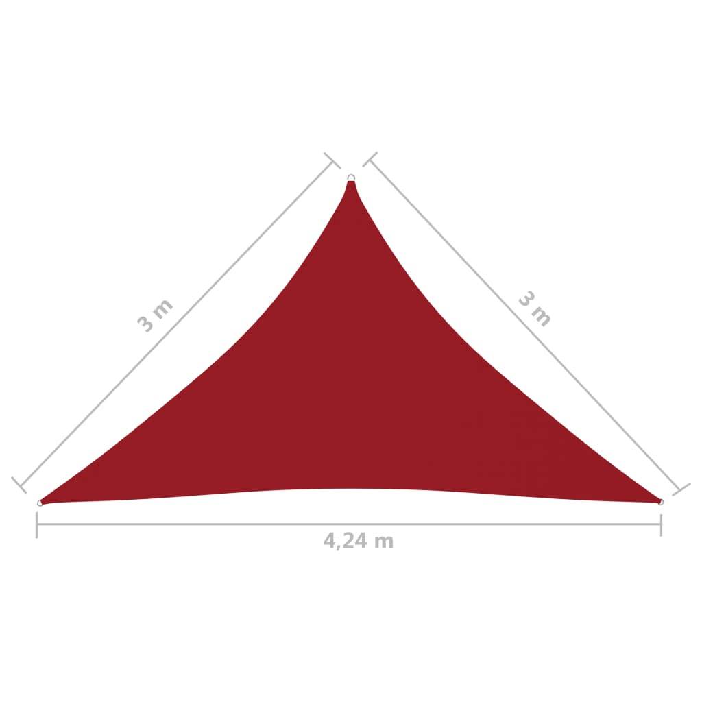 vidaXL Sonnensegel Oxford-Gewebe Dreieckig 3x3x4,24 m Rot