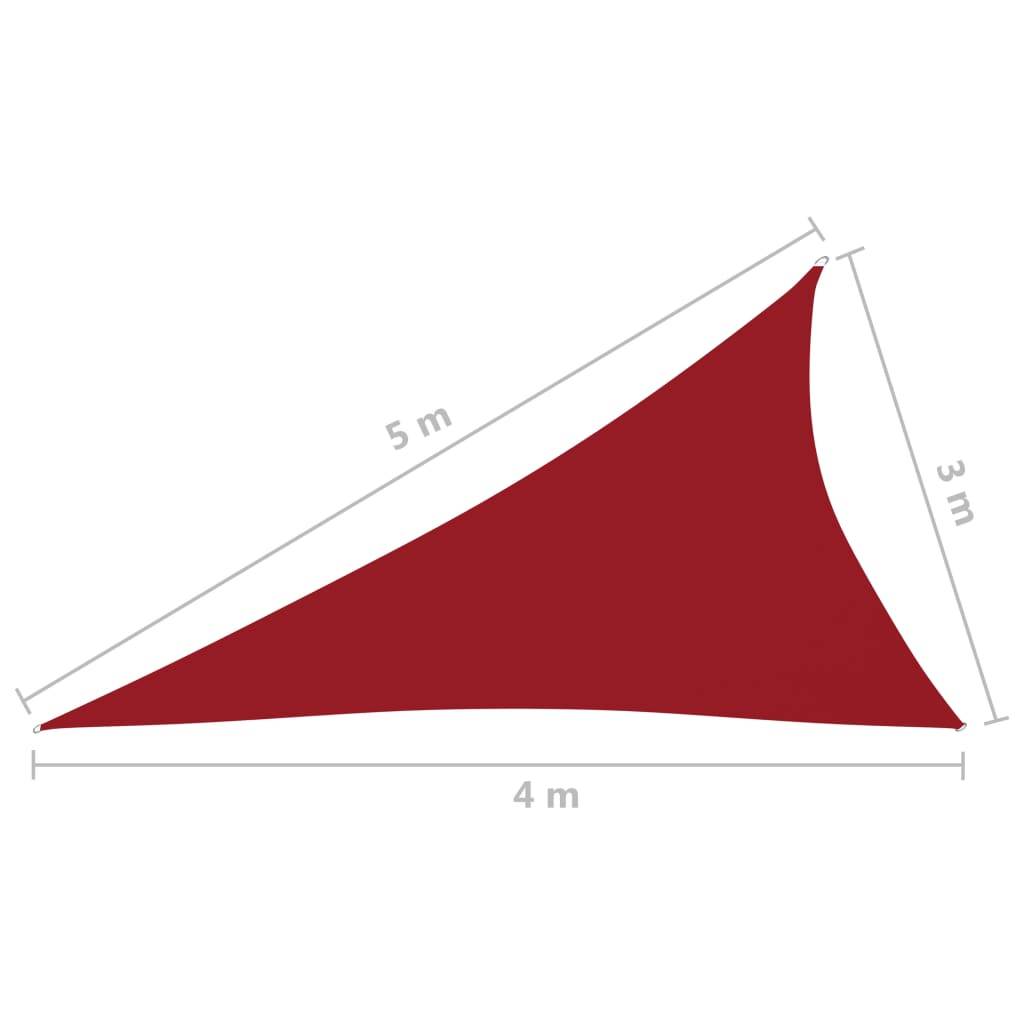 vidaXL Sonnensegel Oxford-Gewebe Dreieckig 3x4x5 m Rot