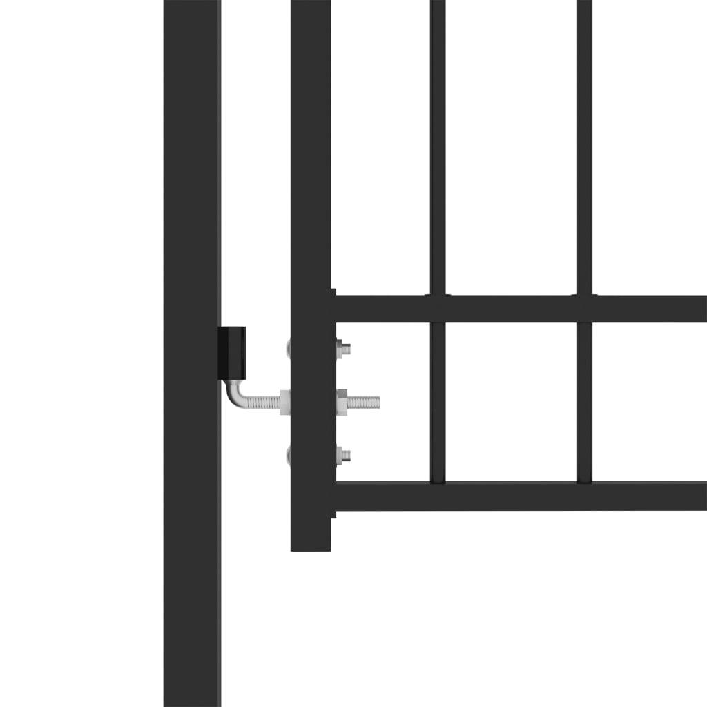 vidaXL Zauntor mit Spitzen Stahl 100x200 cm Schwarz