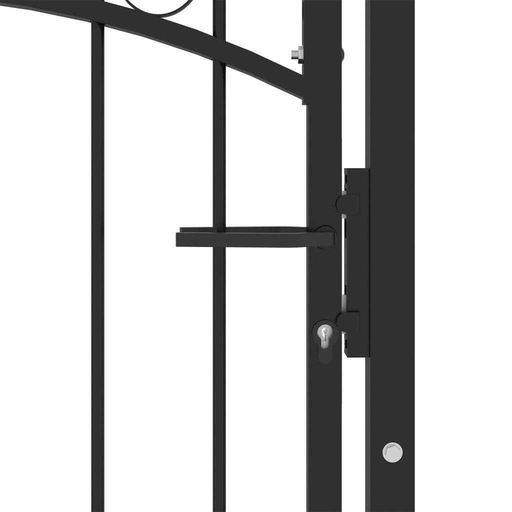 vidaXL Zauntor mit Spitzen Stahl 100x200 cm Schwarz