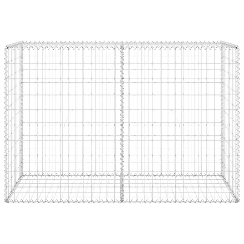 vidaXL Gabionenwand mit Abdeckung Verzinkter Stahl 150x60x100 cm