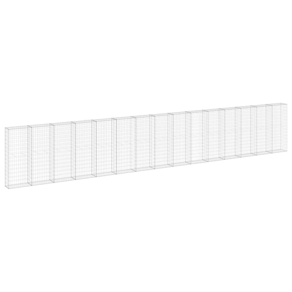 vidaXL Gabionenwand mit Abdeckung Verzinkter Stahl 900x30x150 cm