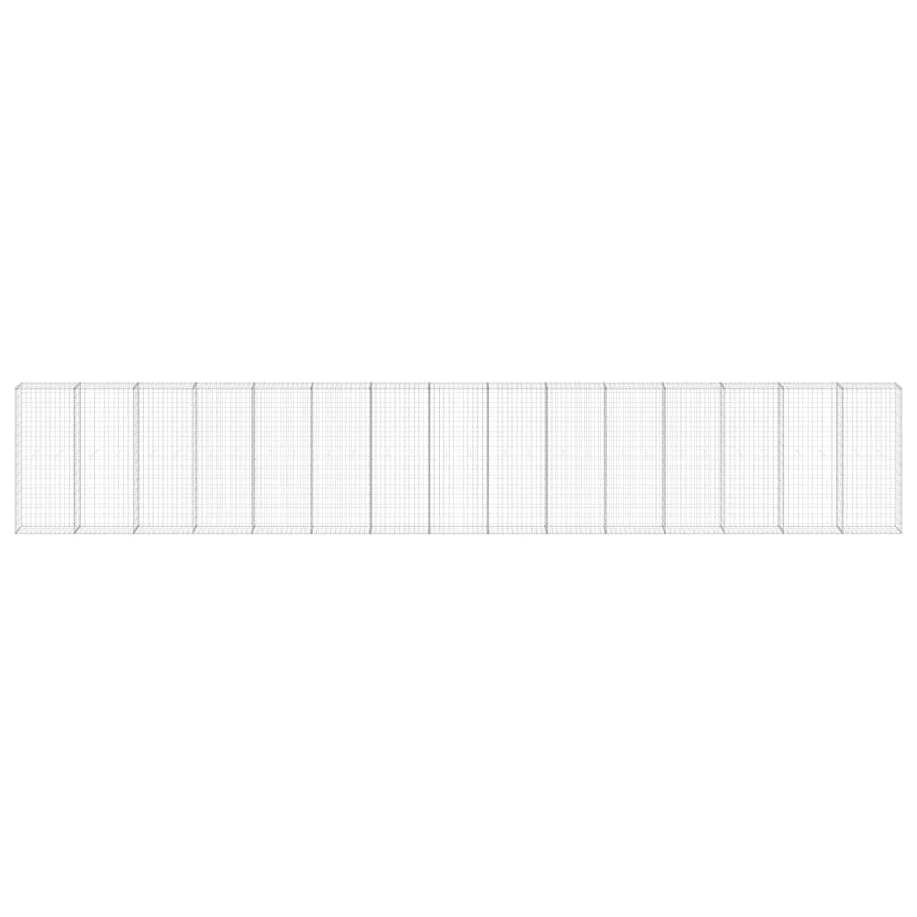 vidaXL Gabionenwand mit Abdeckung Verzinkter Stahl 900x30x150 cm