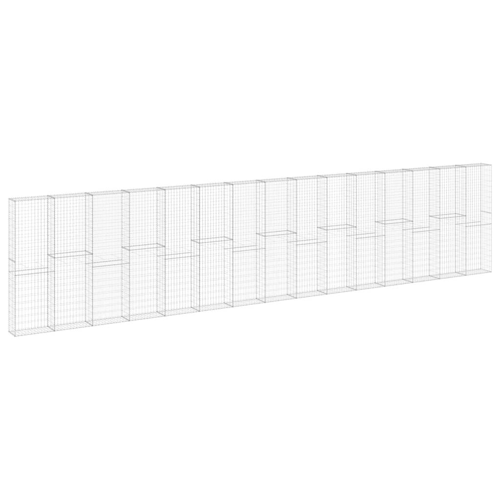 vidaXL Gabionenwand mit Abdeckung Verzinkter Stahl 900x30x200 cm