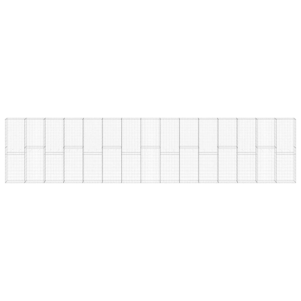 vidaXL Gabionenwand mit Abdeckung Verzinkter Stahl 900x30x200 cm