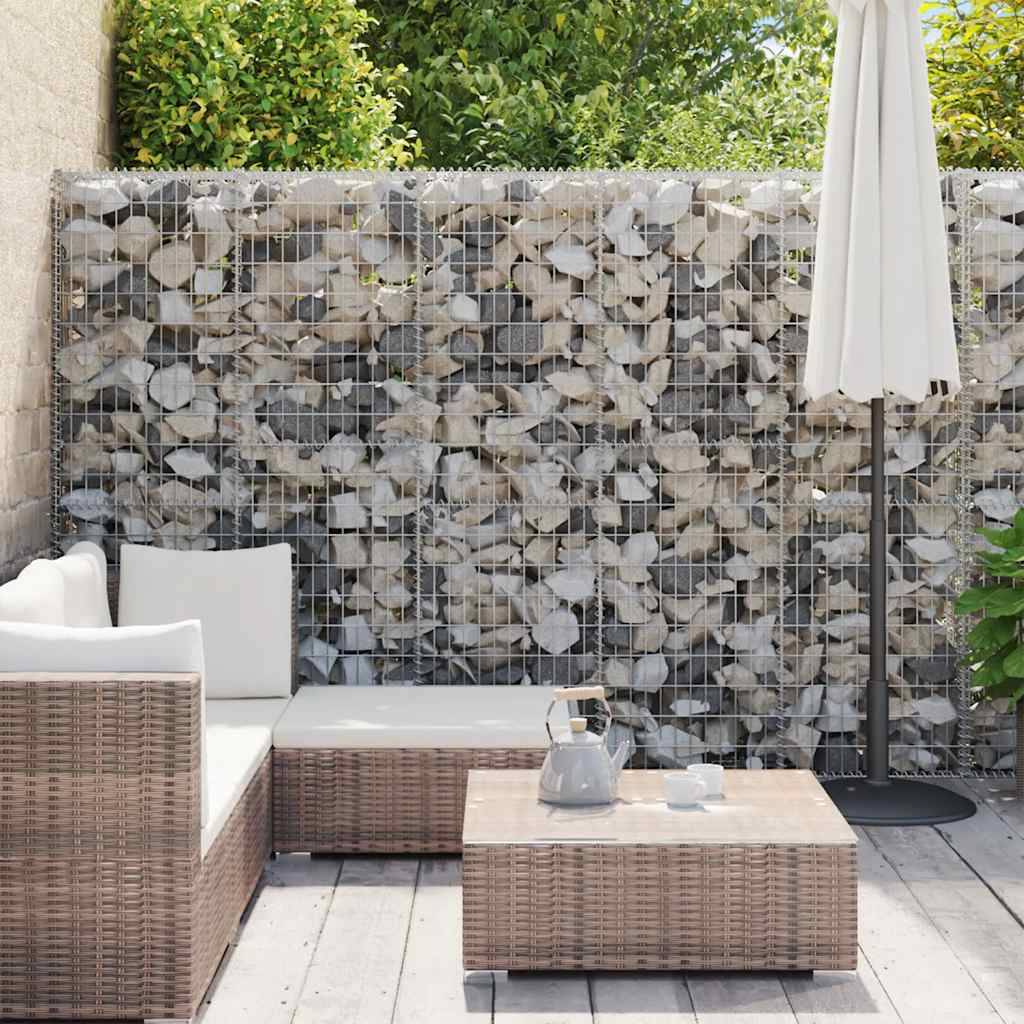 vidaXL Gabionenwand mit Abdeckung Verzinkter Stahl 900x30x200 cm