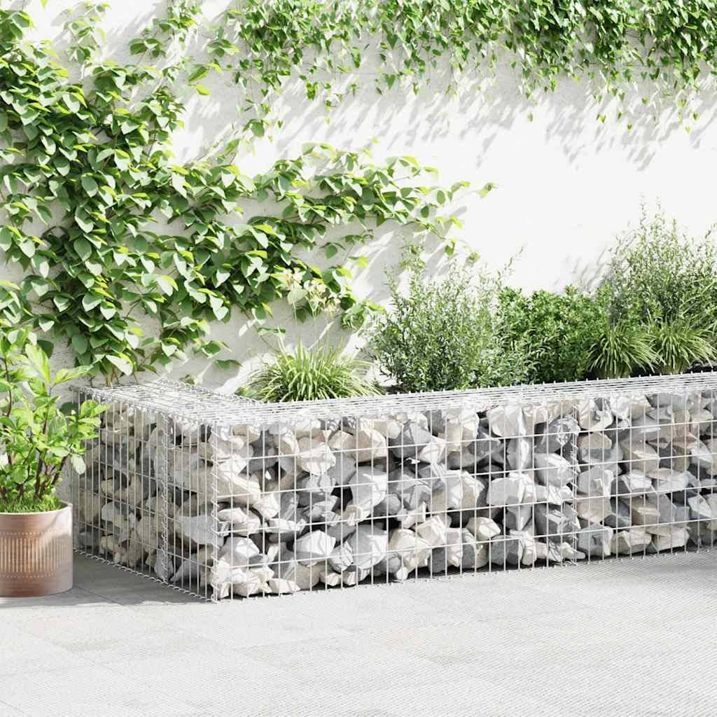 vidaXL Gabionenwand mit Abdeckung Verzinkter Stahl 300x30x50 cm