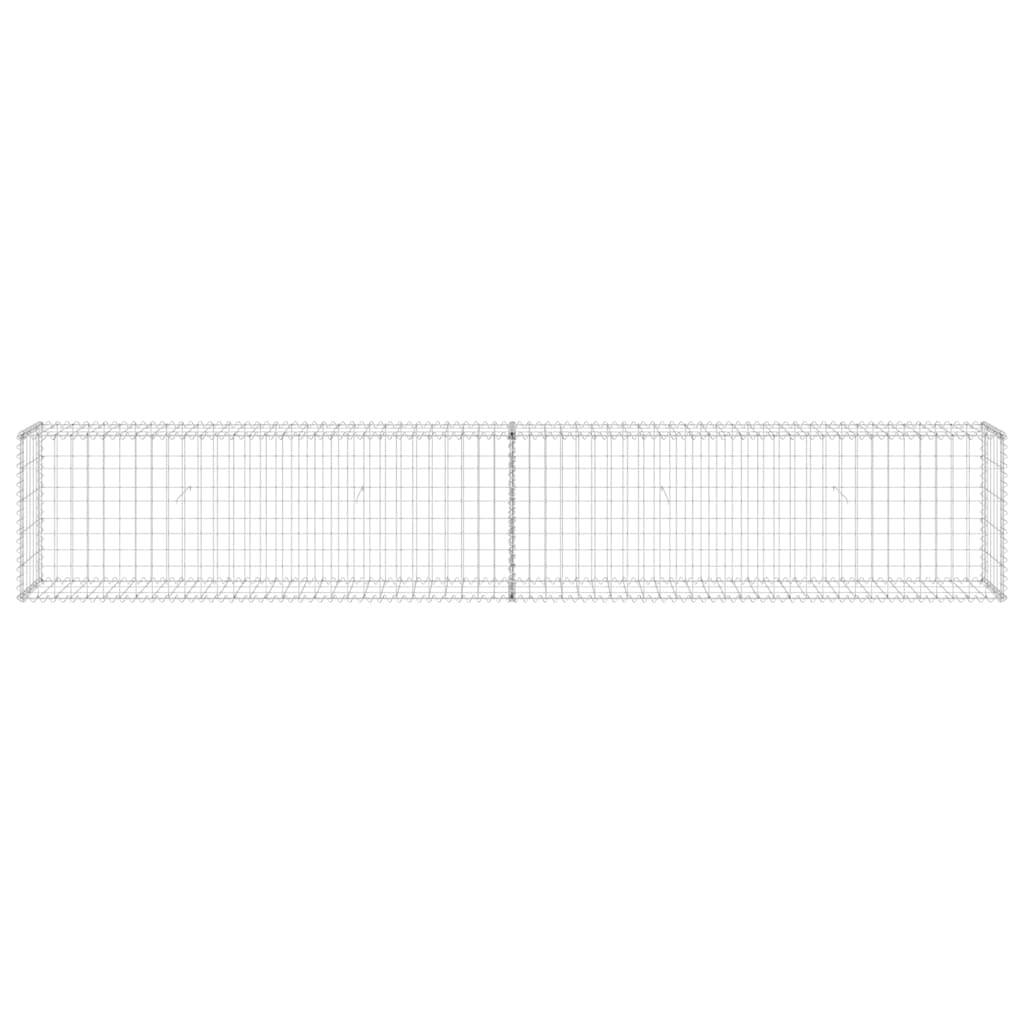 vidaXL Gabionenwand mit Abdeckung Verzinkter Stahl 300x30x50 cm