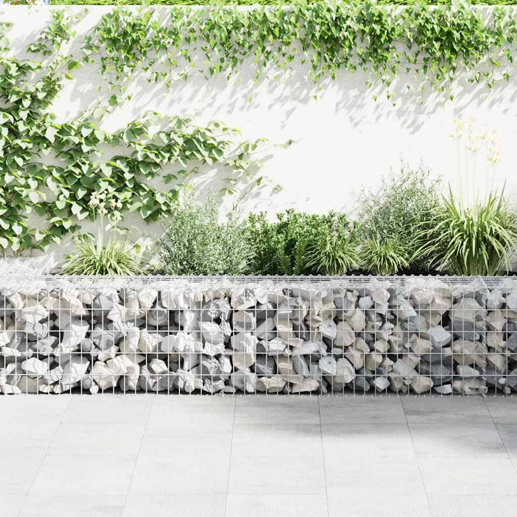 vidaXL Gabionenwand mit Abdeckung Verzinkter Stahl 900×50×50 cm