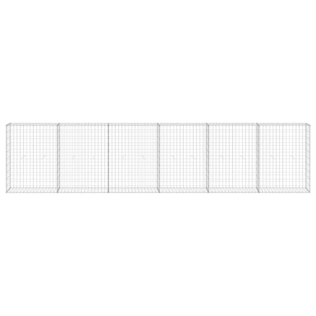 vidaXL Gabionenwand mit Abdeckung Verzinkter Stahl 300x30x100 cm