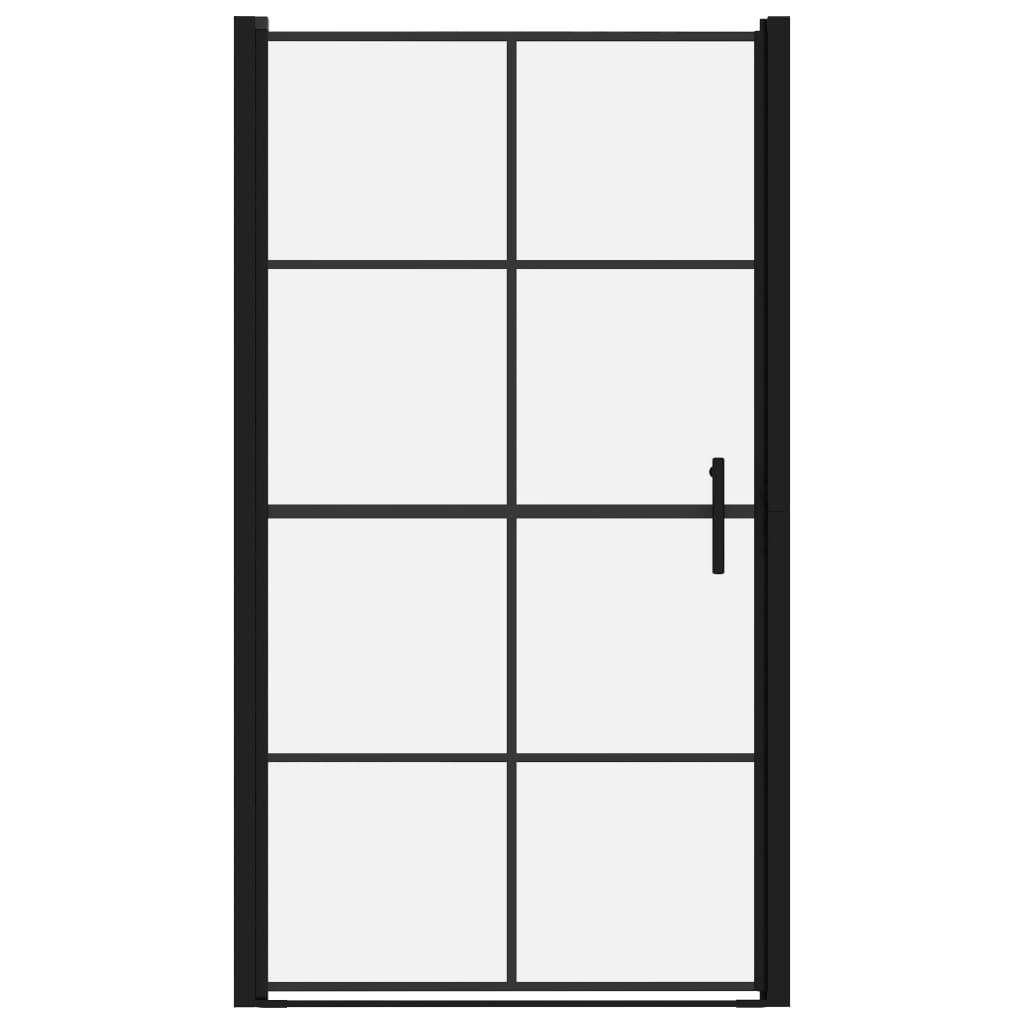 vidaXL Duschtür Hartglas 100x178 cm Schwarz