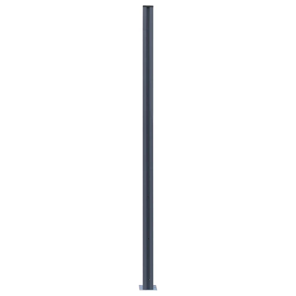 vidaXL Zaunpfosten 2 Stk. Dunkelgrau 185 cm Aluminium