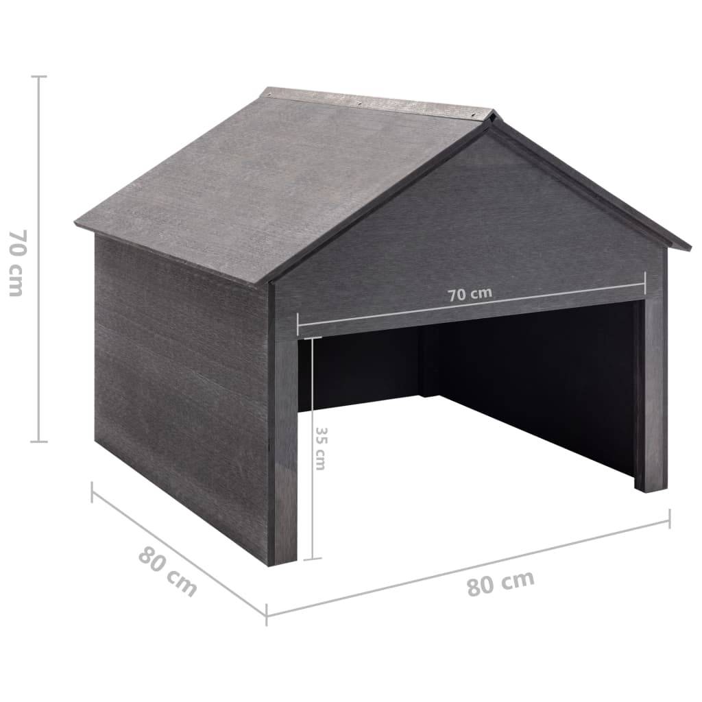 vidaXL Rasenmäher Garage Grau 80x80x70 cm WPC