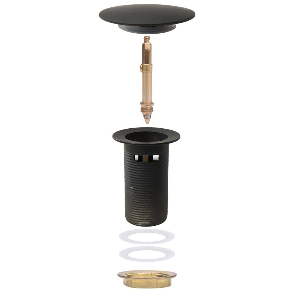 vidaXL Ablaufgarnitur mit Überlauf Grau 6,4x6,4x9,1 cm