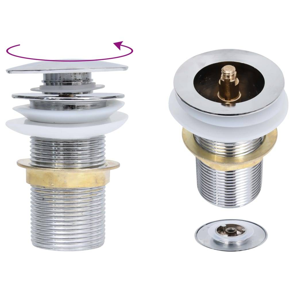 vidaXL Ablaufgarnitur ohne Überlauf Chrom 6,4x6,4x9,1 cm