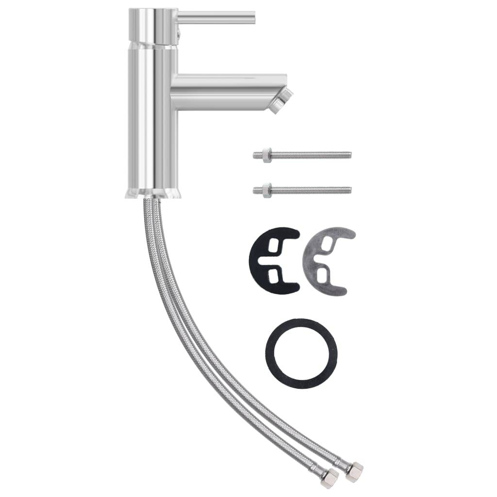 vidaXL Waschtischarmatur Verchromt 130x176 mm