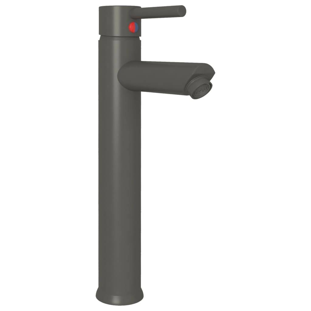 vidaXL Badezimmer Mischbatterie Grau 12x30 cm