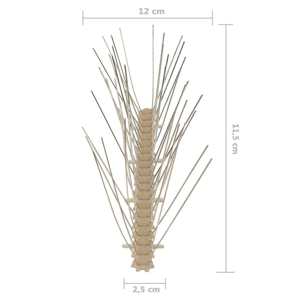 vidaXL 20-tlg. Vogelabwehr-Spikes-Set 10 m Kunststoff 5-reihig