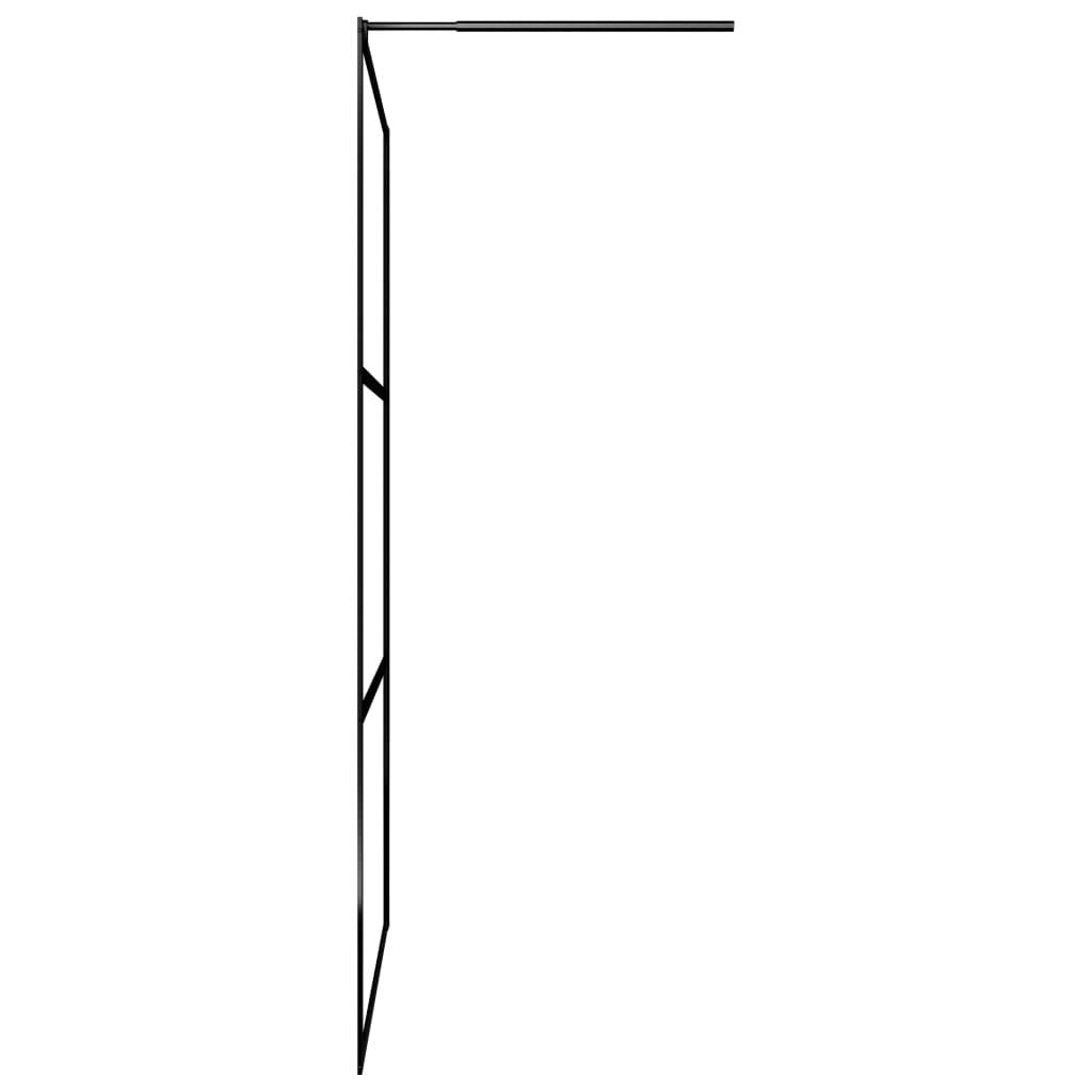 vidaXL Duschwand für Begehbare Duschen ESG-Klarglas Schwarz 100x195 cm