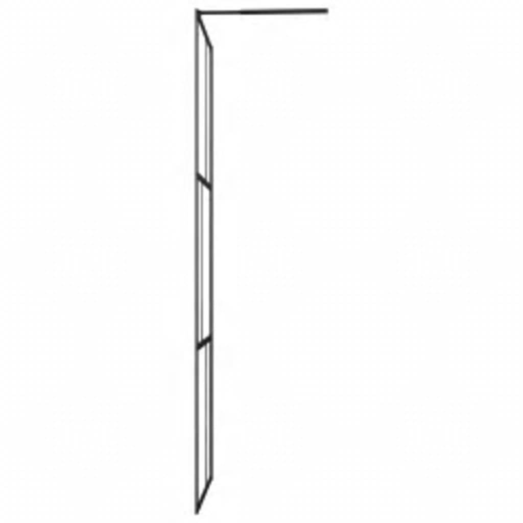 vidaXL Duschwand für Begehbare Duschen mit Hartglas Schwarz 115x195 cm