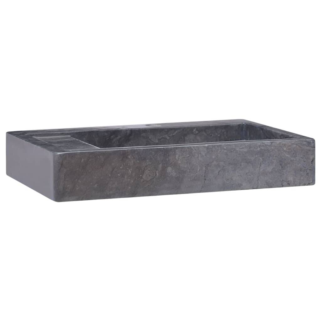vidaXL Waschbecken Schwarz 58x39x10 cm Marmor