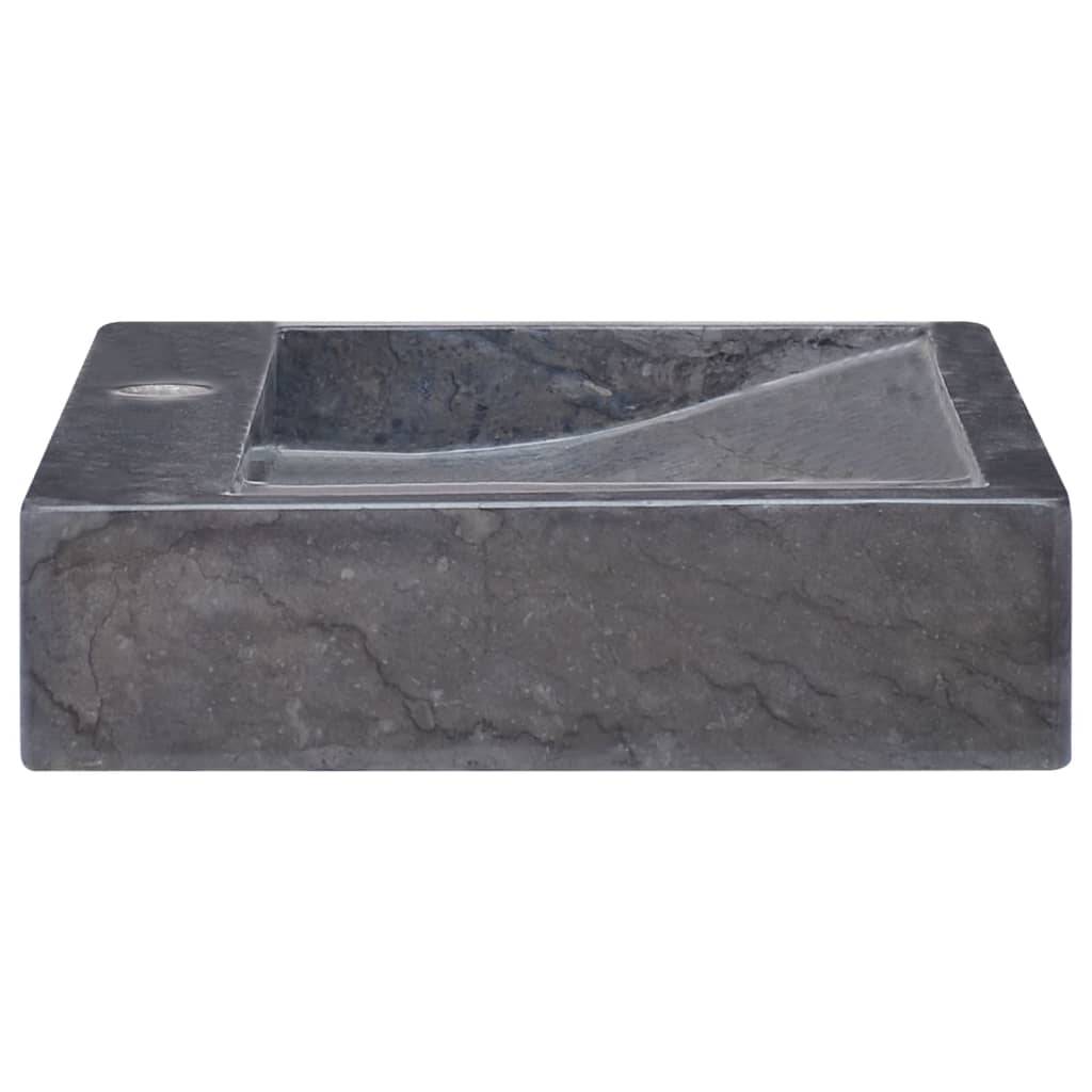 vidaXL Waschbecken Schwarz 58x39x10 cm Marmor