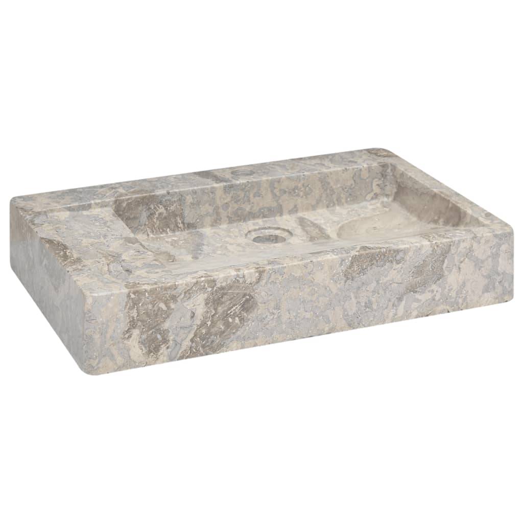 vidaXL Waschbecken Grau 58x39x10 cm Marmor