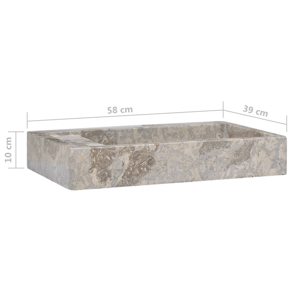 vidaXL Waschbecken Grau 58x39x10 cm Marmor