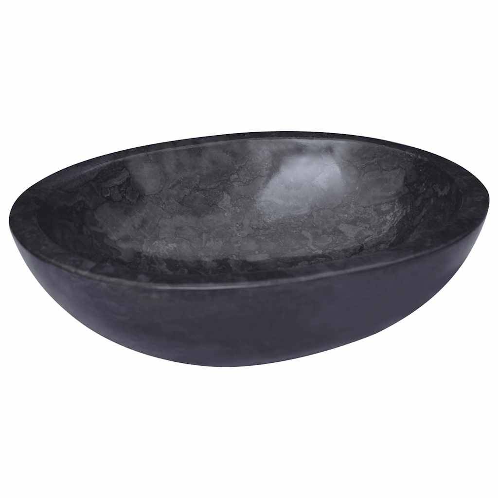 vidaXL Waschbecken Schwarz 53x40x15 cm Marmor