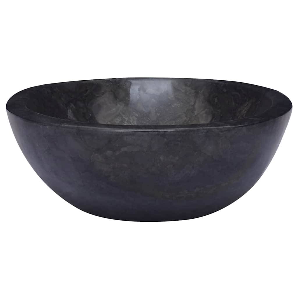 vidaXL Waschbecken Schwarz 53x40x15 cm Marmor