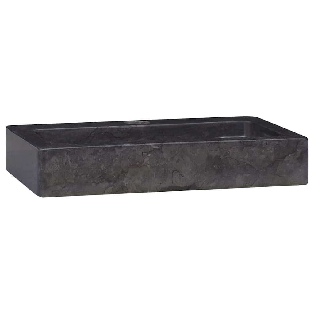 vidaXL Wandwaschbecken Schwarz 38x24x6,5 cm Marmor