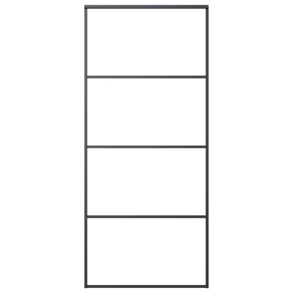 vidaXL Schiebetür Aluminium und ESG Glas 90x205 cm Schwarz