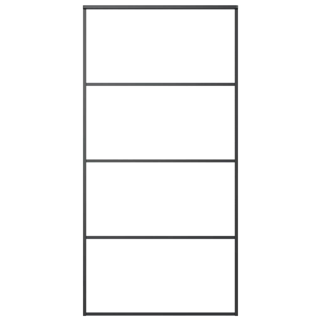 vidaXL Schiebetür Aluminium und ESG Glas 102,5x205 cm Schwarz