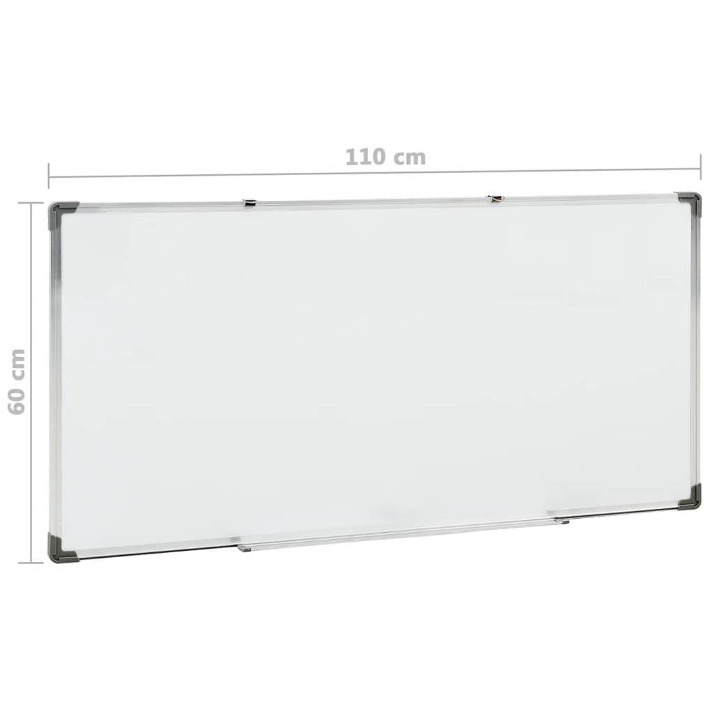 vidaXL Magnetisches Whiteboard Weiß 110x60 cm Stahl