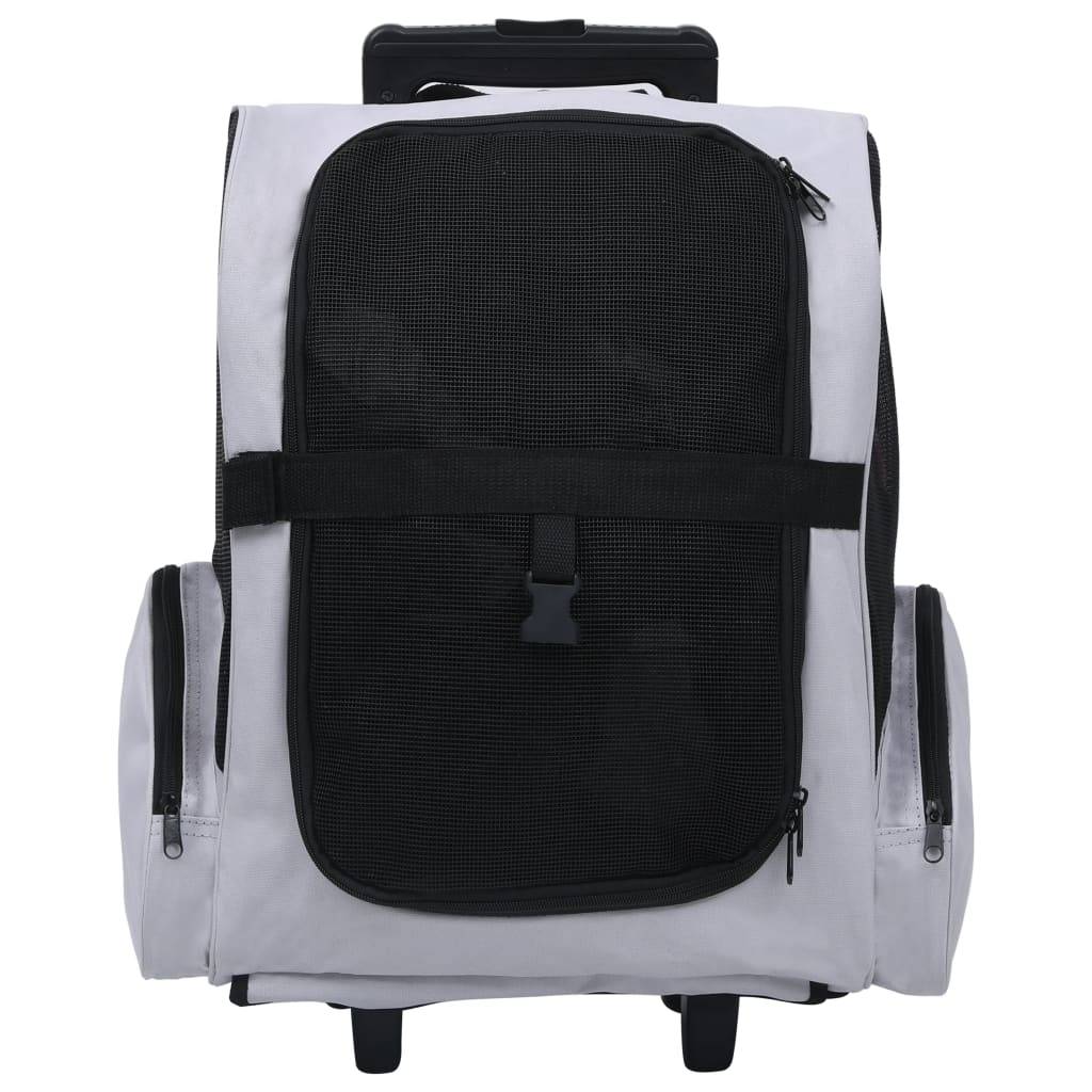vidaXL Trolley für Haustiere 3-in-1 Faltbar Grau