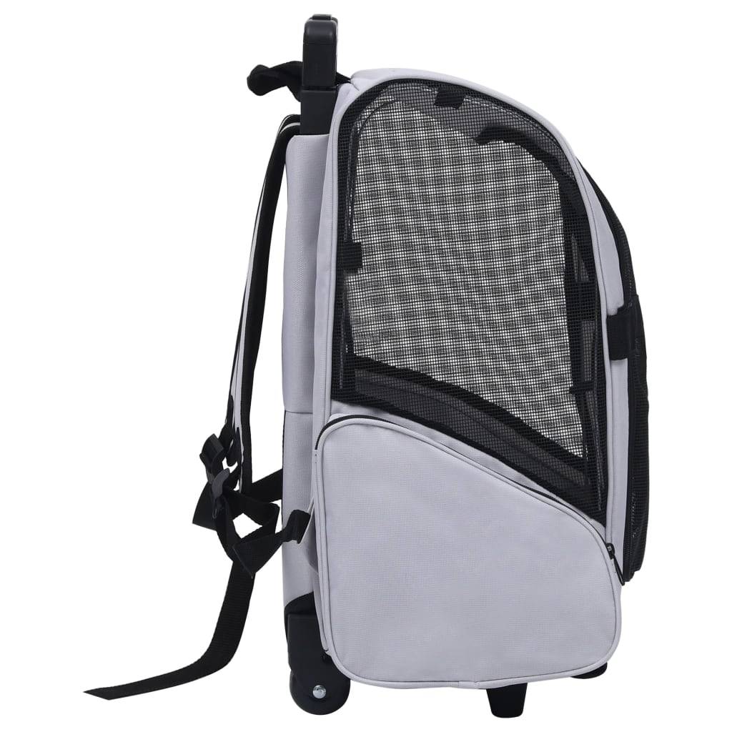 vidaXL Trolley für Haustiere 3-in-1 Faltbar Grau