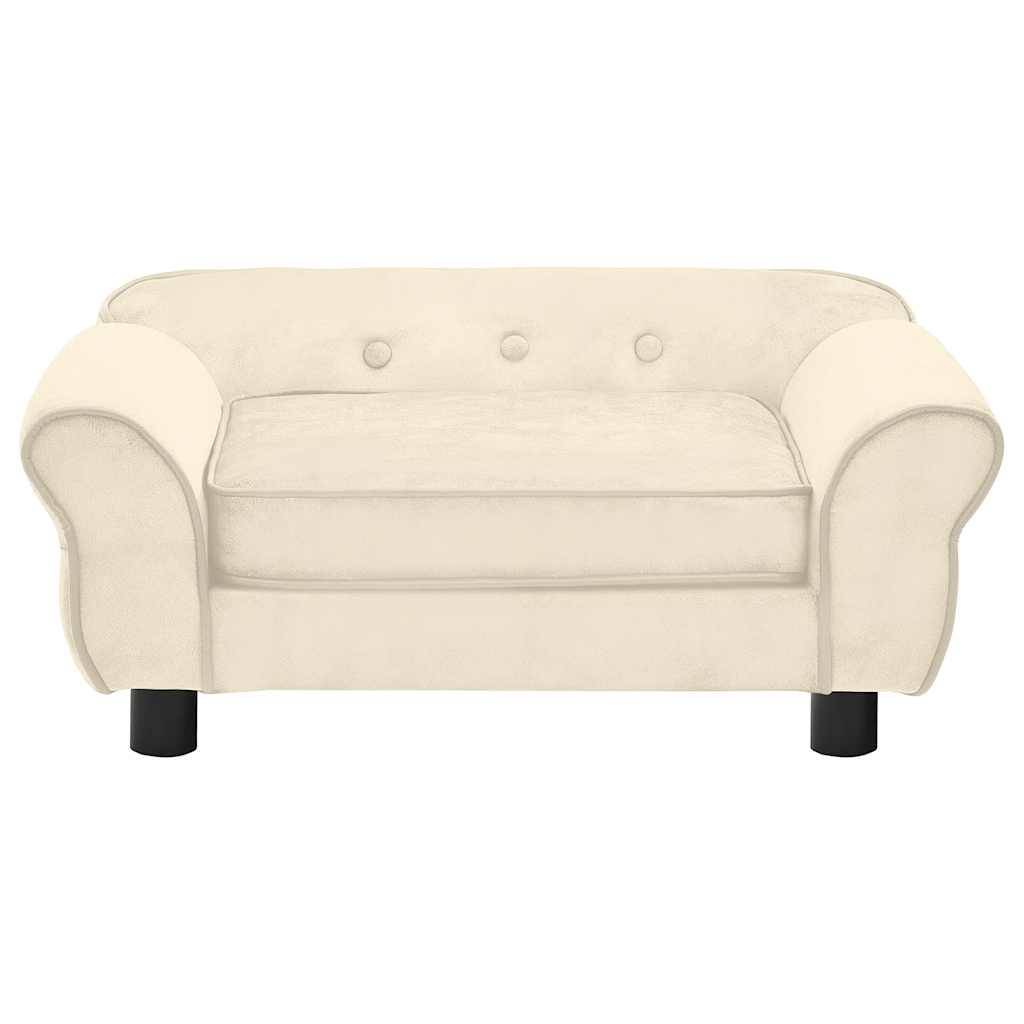 vidaXL Hundesofa Creme 72x45x30 cm Plüsch
